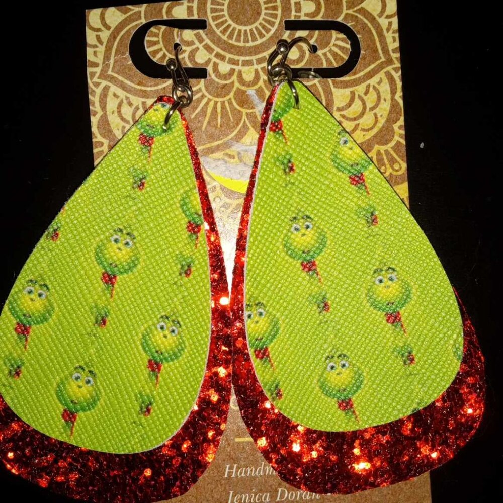 Handmade Grinch Earrings